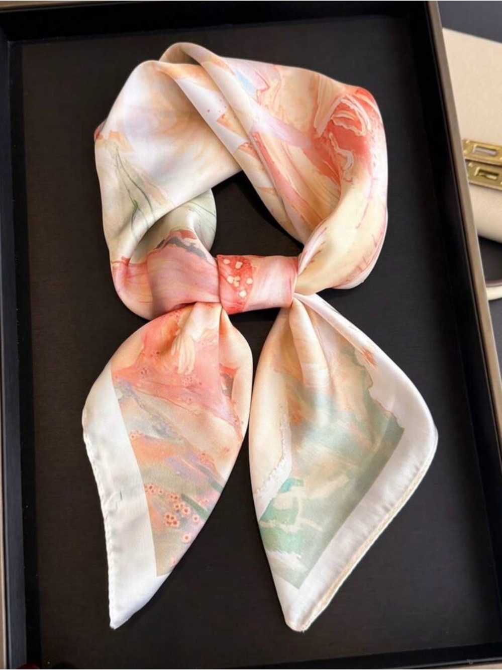 Pastel floral wild rag western silky scarf • new!